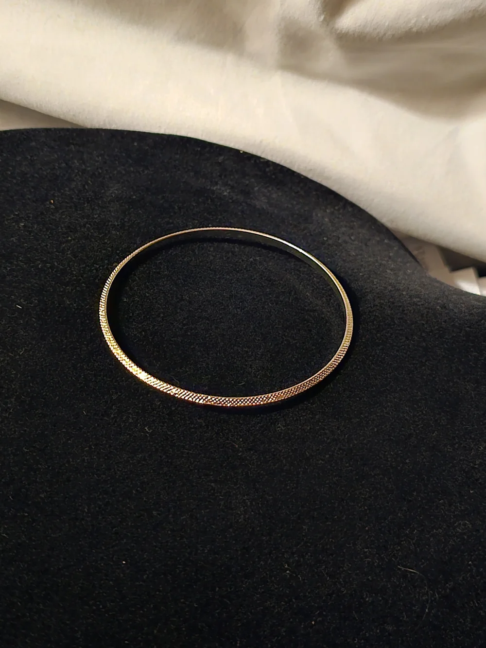 Elegant Gold Tone Textured Bangle Bracelet